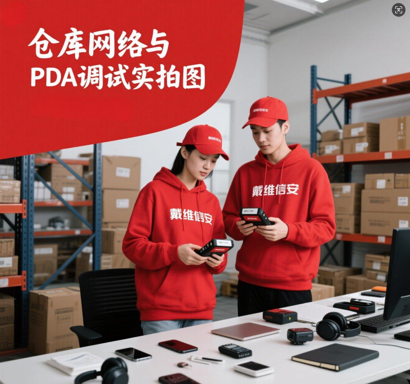 仓库网络与PDA调试实拍图
